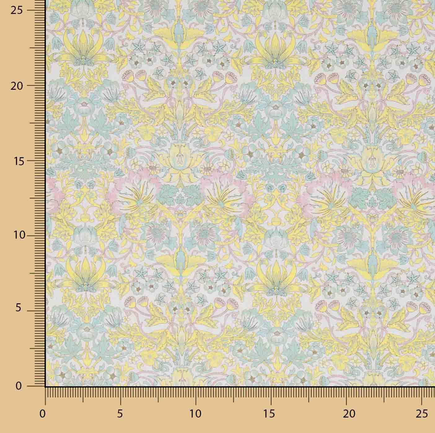 Pastel Yellow ‘Garden of Versailles’ Printed Percale - Ribes y Casals