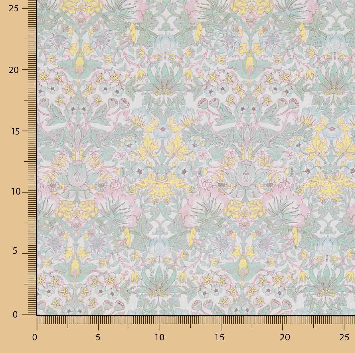 Versailles Garden Printed Percale in Pastel Aquamarine Green - Ribes y Casals
