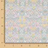 Versailles Garden Printed Percale in Pastel Aquamarine Green - Ribes y Casals