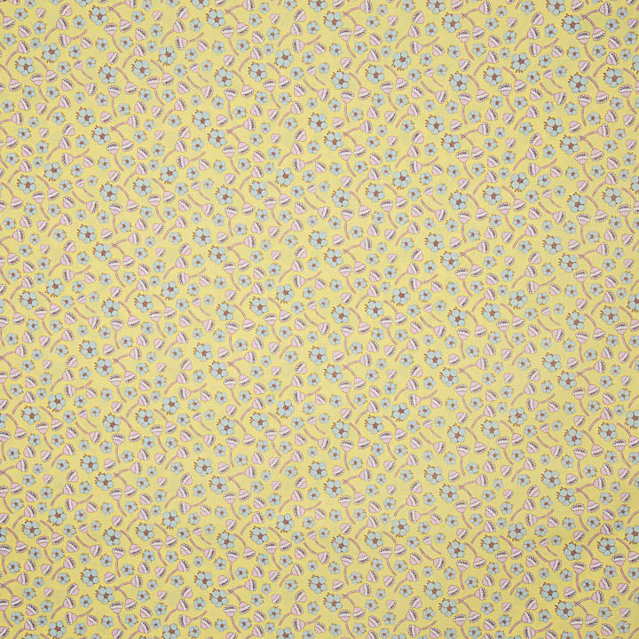 Yellow Vintage Floral Printed Percale - Ribes y Casals
