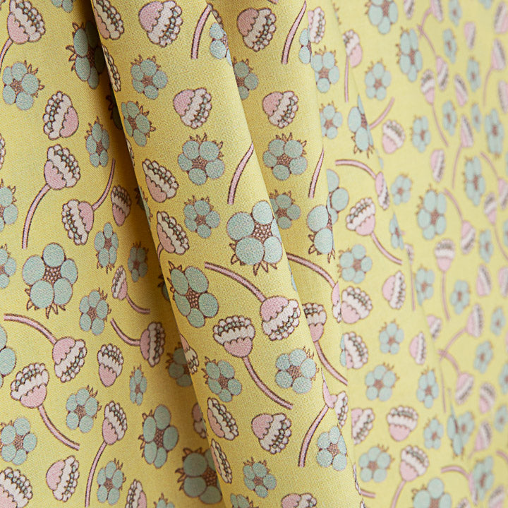 Yellow Vintage Floral Printed Percale - Ribes y Casals