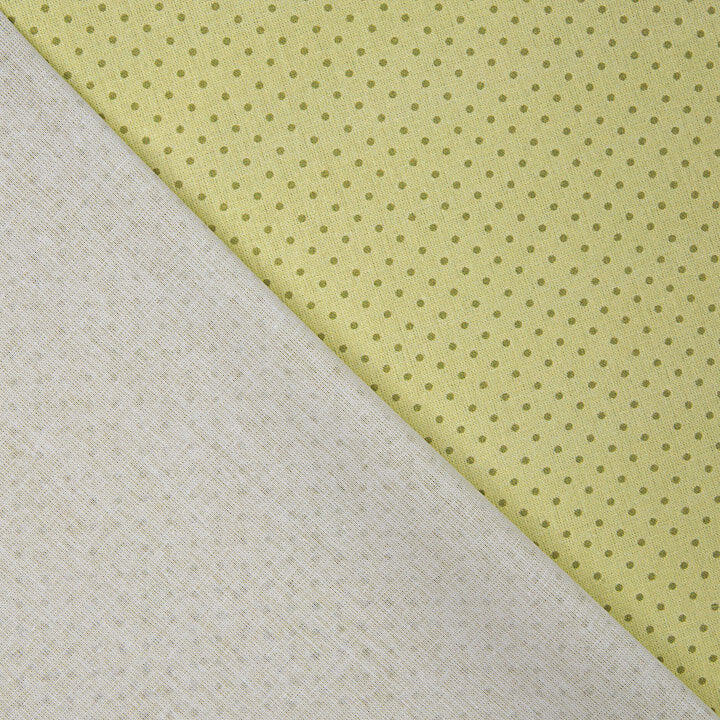 Lime-coloured Printed Percale Mini Polka Dots - Ribes y Casals