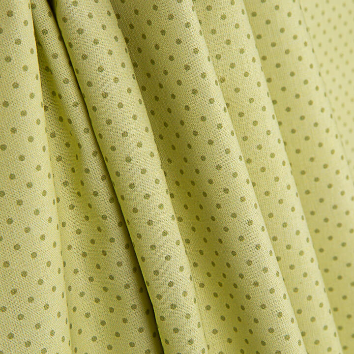 Lime-coloured Printed Percale Mini Polka Dots - Ribes y Casals