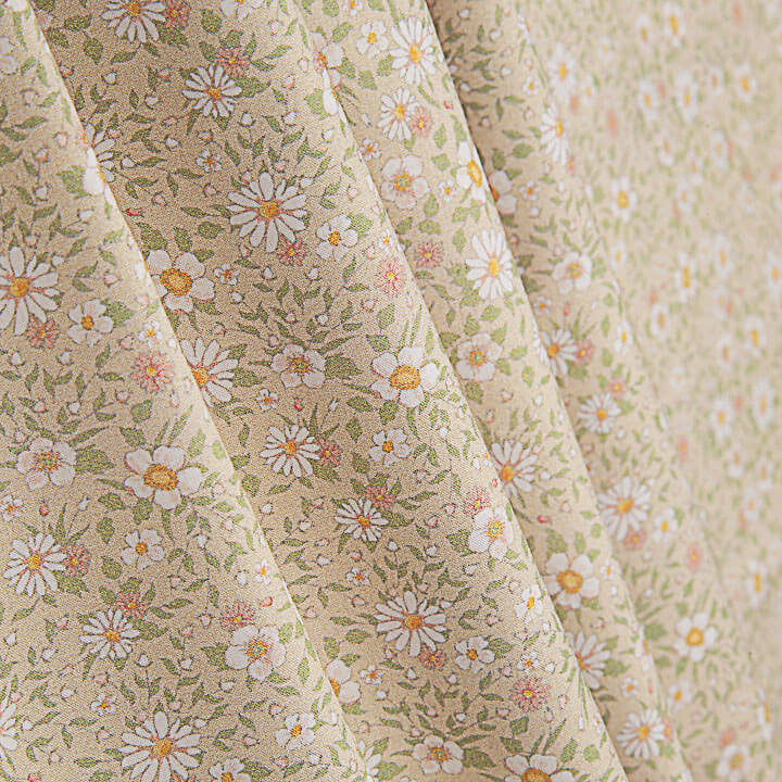 Beige Spring Daisies Printed Percale - Ribes y Casals