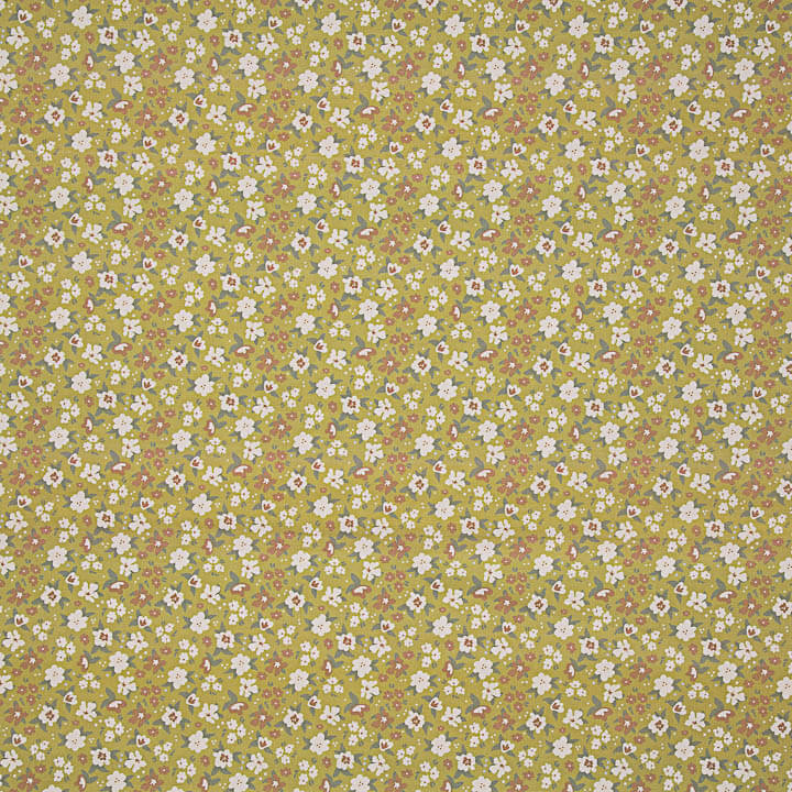Mustard Floral Printed Percale - Ribes y Casals