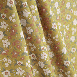Mustard Floral Printed Percale - Ribes y Casals