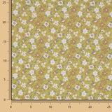 Mustard Floral Printed Percale - Ribes y Casals