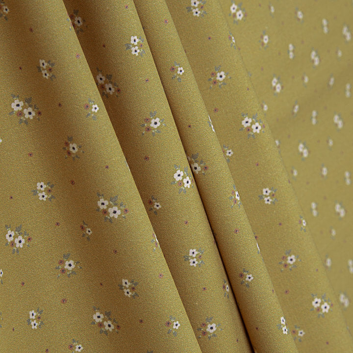 Honey-coloured Mini Floral Printed Percale - Ribes y Casals