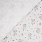 Pink and Blue Flying Bears Printed Percale - Ribes y Casals
