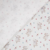 Pink and Blue Flying Bears Printed Percale - Ribes y Casals
