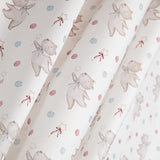 Pink and Blue Flying Bears Printed Percale - Ribes y Casals