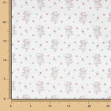 Pink and Blue Flying Bears Printed Percale - Ribes y Casals