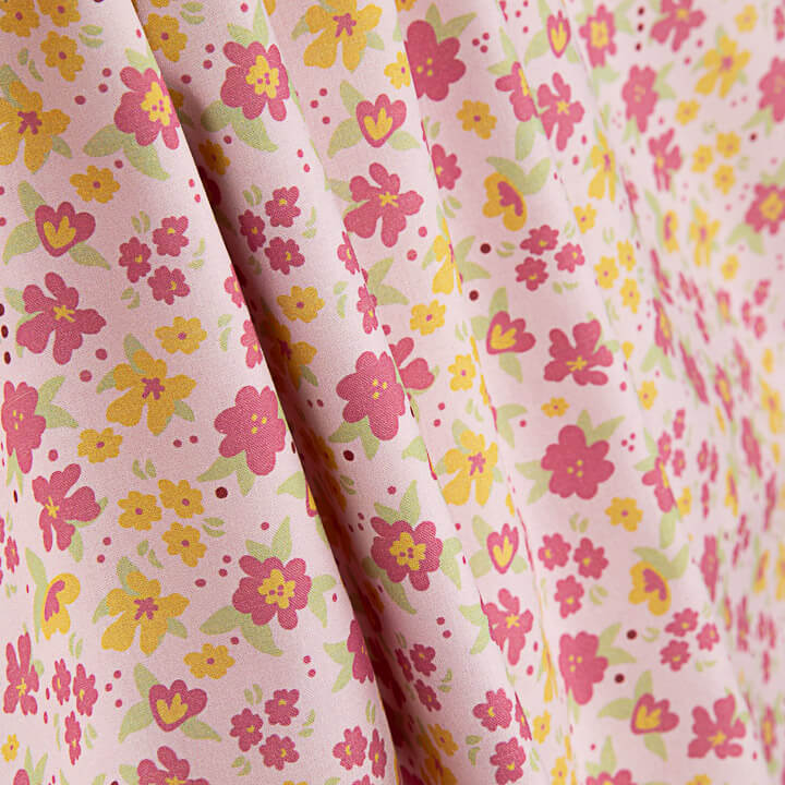 Fuchsia Spring Printed Percale - Ribes y Casals