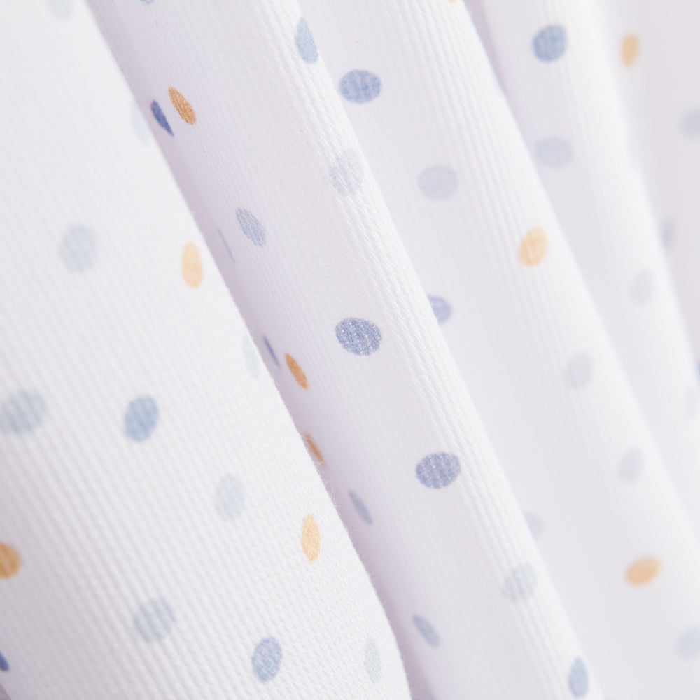 Pique Squared Polka Dots Blue - Ribes y Casals