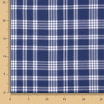 Blue and White Checked Cotton Piqué Fabric - Ribes y Casals