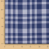Blue and White Checked Cotton Piqué Fabric - Ribes y Casals
