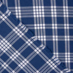 Blue and White Checked Cotton Piqué Fabric - Ribes y Casals