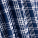 Blue and White Checked Cotton Piqué Fabric - Ribes y Casals