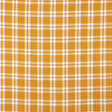 Pumpkin and White Checked Cotton Piqué Fabric - Ribes y Casals