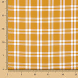 Pumpkin and White Checked Cotton Piqué Fabric - Ribes y Casals