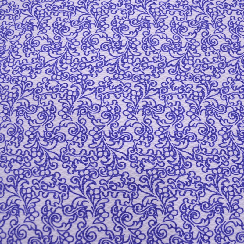 Pique Printed Flower Blue - Ribes y Casals
