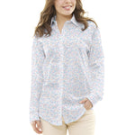 Pique Printed Clouds White - Ribes y Casals