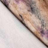 Flat Polyester Fabric – Abstract Print in Mauve y Camel - Ribes y Casals