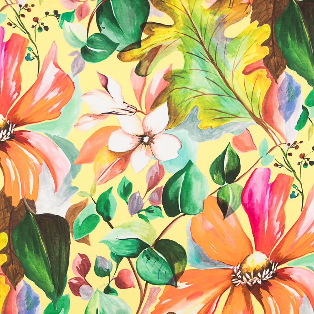 Thin Stretch Tropical Multicolour Fabric - Ribes y Casals