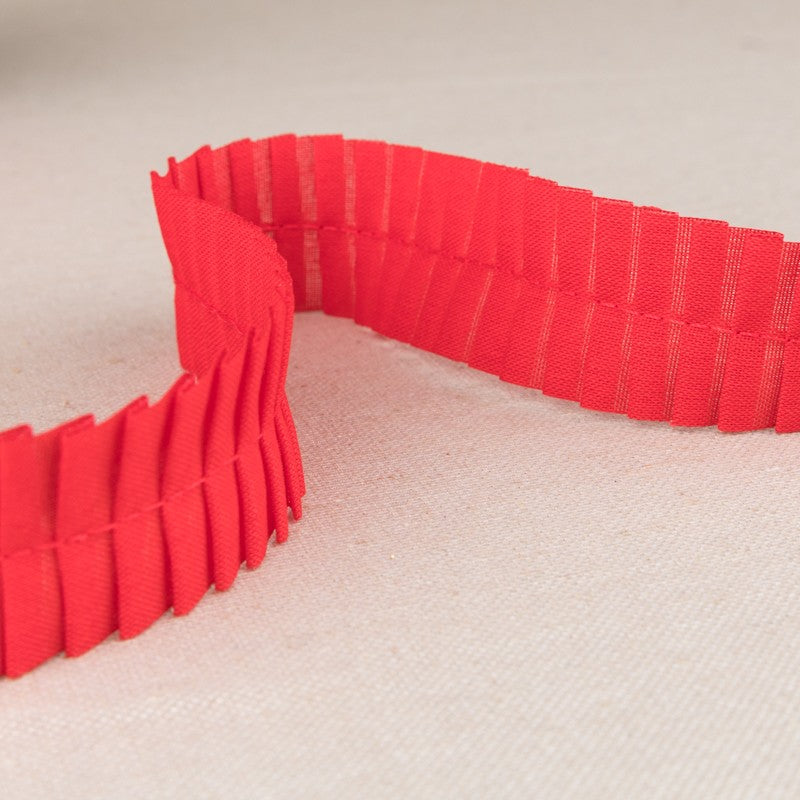 Pleated Polyester Red 30mm - Ribes y Casals