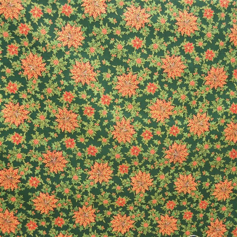 Poelin Christmas Flower Green Background - Ribes y Casals