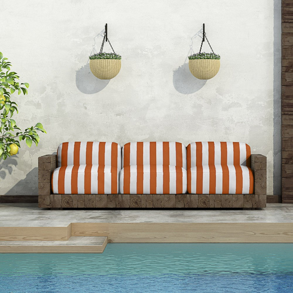 Nautical Leatherette Stripes Orange - Ribes y Casals