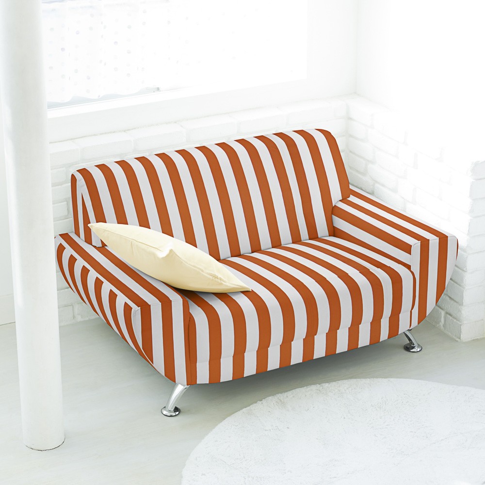 Nautical Leatherette Stripes Orange - Ribes y Casals