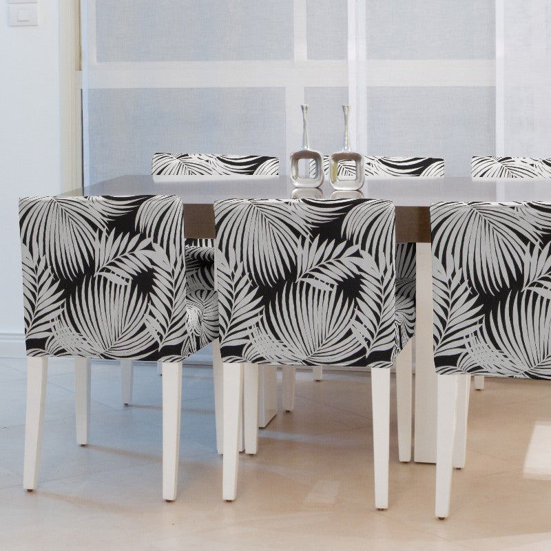 Leatherette Fabric Palm Trees Black - Ribes y Casals