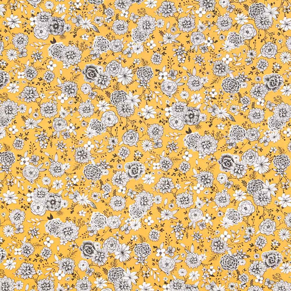 Oeko-Tex® Cotton Poplin Turmeric Flower - Ribes y Casals