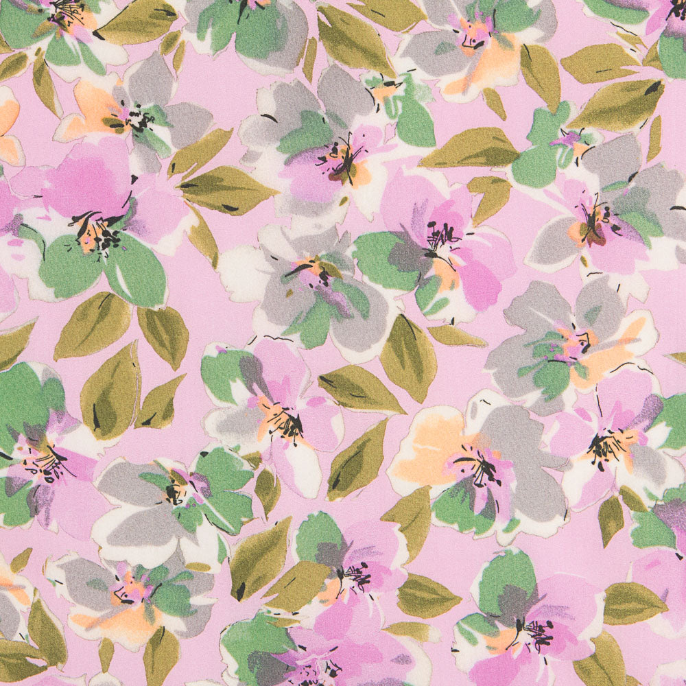 Poplin Cotton Flower Lavender - Ribes y Casals