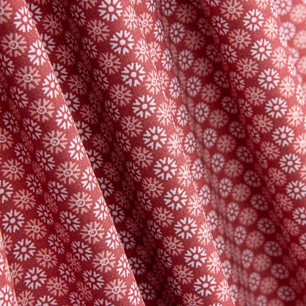 Dark Pink Flowers Cotton Poplin - Ribes y Casals