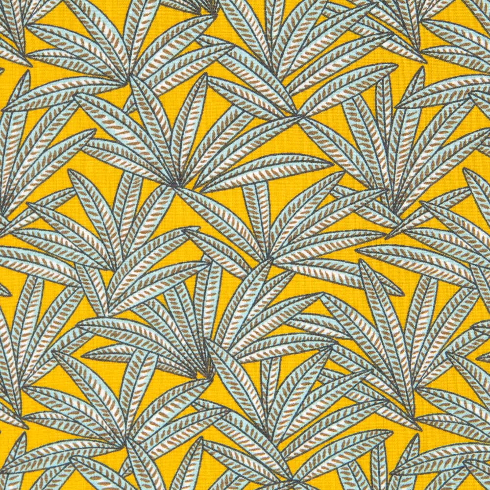 Cotton Poplin Yellow Cannabis - Ribes y Casals