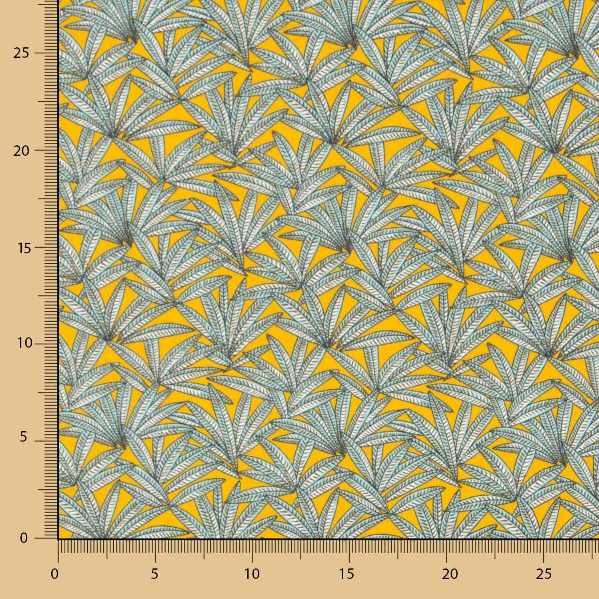 Cotton Poplin Yellow Cannabis - Ribes y Casals