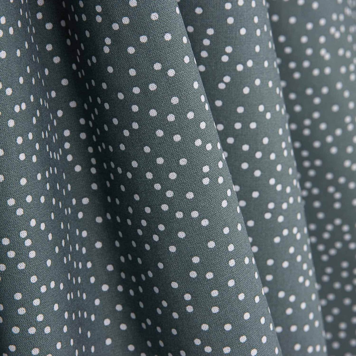 Popelín Algodón Lunares Blancos Fondo Gris Pizarra - Ribes y Casals