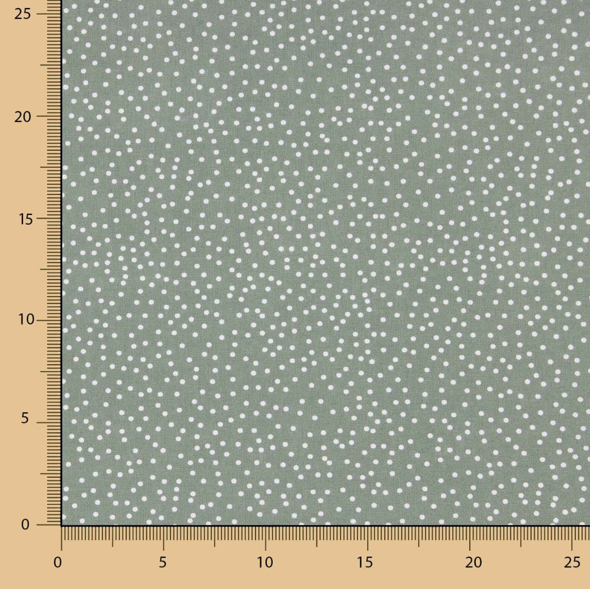 White Polka Dot on Sage Green Cotton Poplin - Ribes y Casals