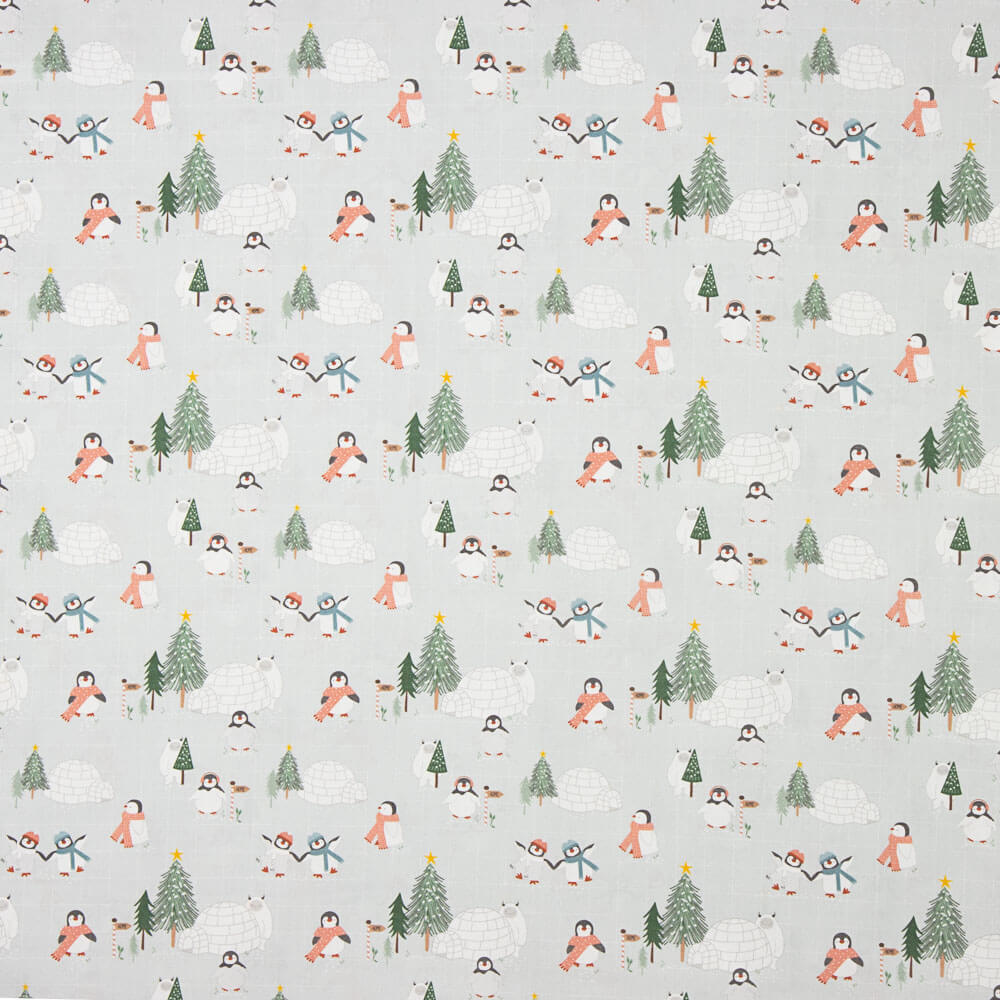 Cotton Poplin Christmas Penguins - Ribes y Casals