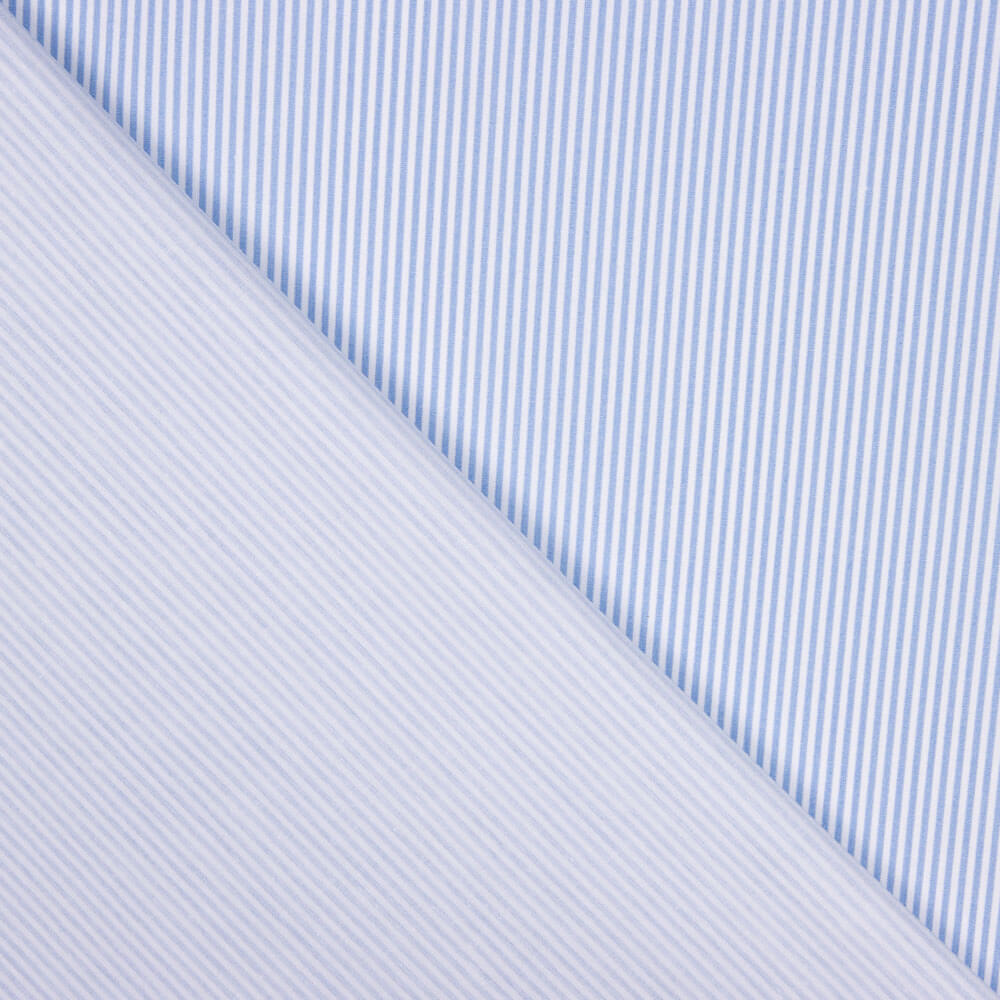 Children&#39;s Organic Cotton Poplin Mini Blue Stripe - Ribes y Casals