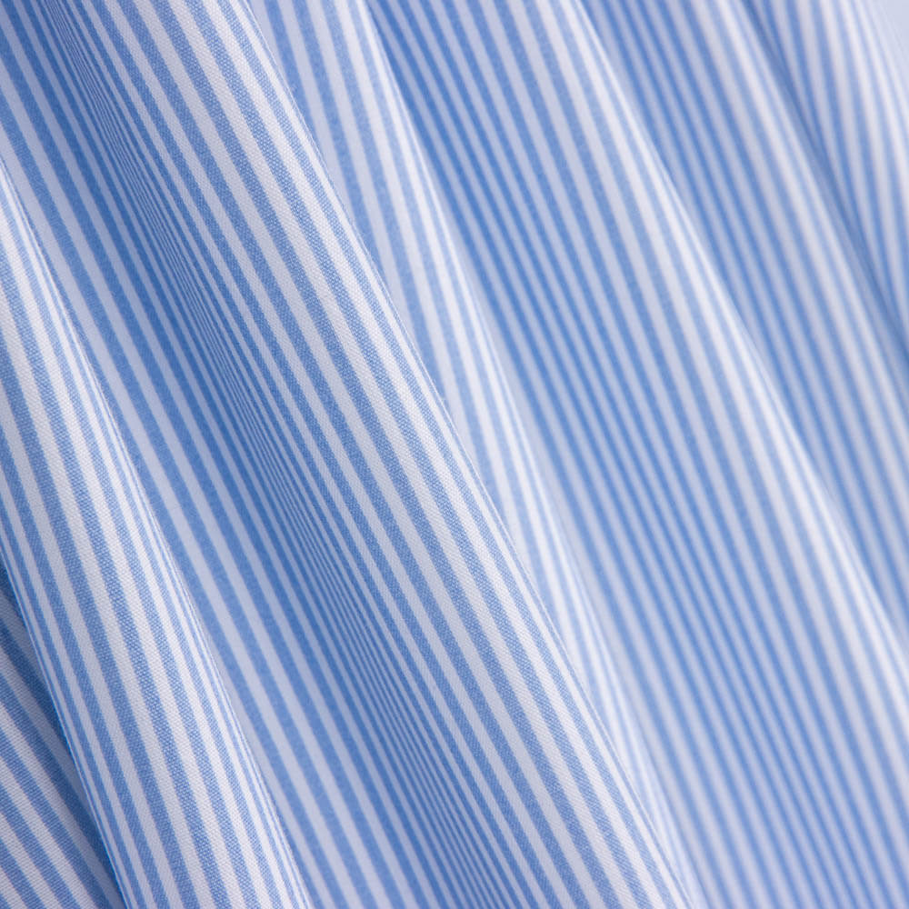 Children&#39;s Organic Cotton Poplin Mini Blue Stripe - Ribes y Casals