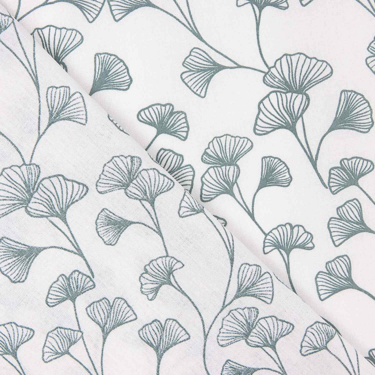 Diagonal White Branches Cotton Poplin - Ribes y Casals