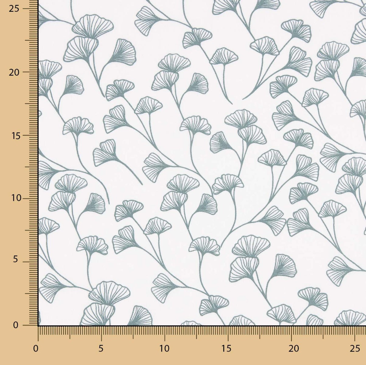 Diagonal White Branches Cotton Poplin - Ribes y Casals