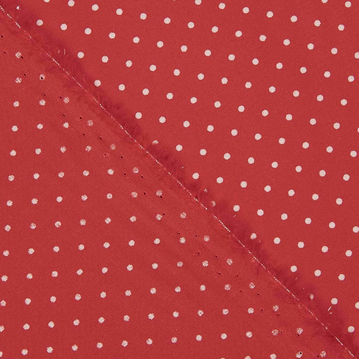 Red Casteller Poplin with White Polka Dots - Ribes y Casals