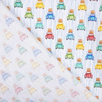 Retal Popelín Camisero Coches Listado 40x140 cm - Ribes y Casals