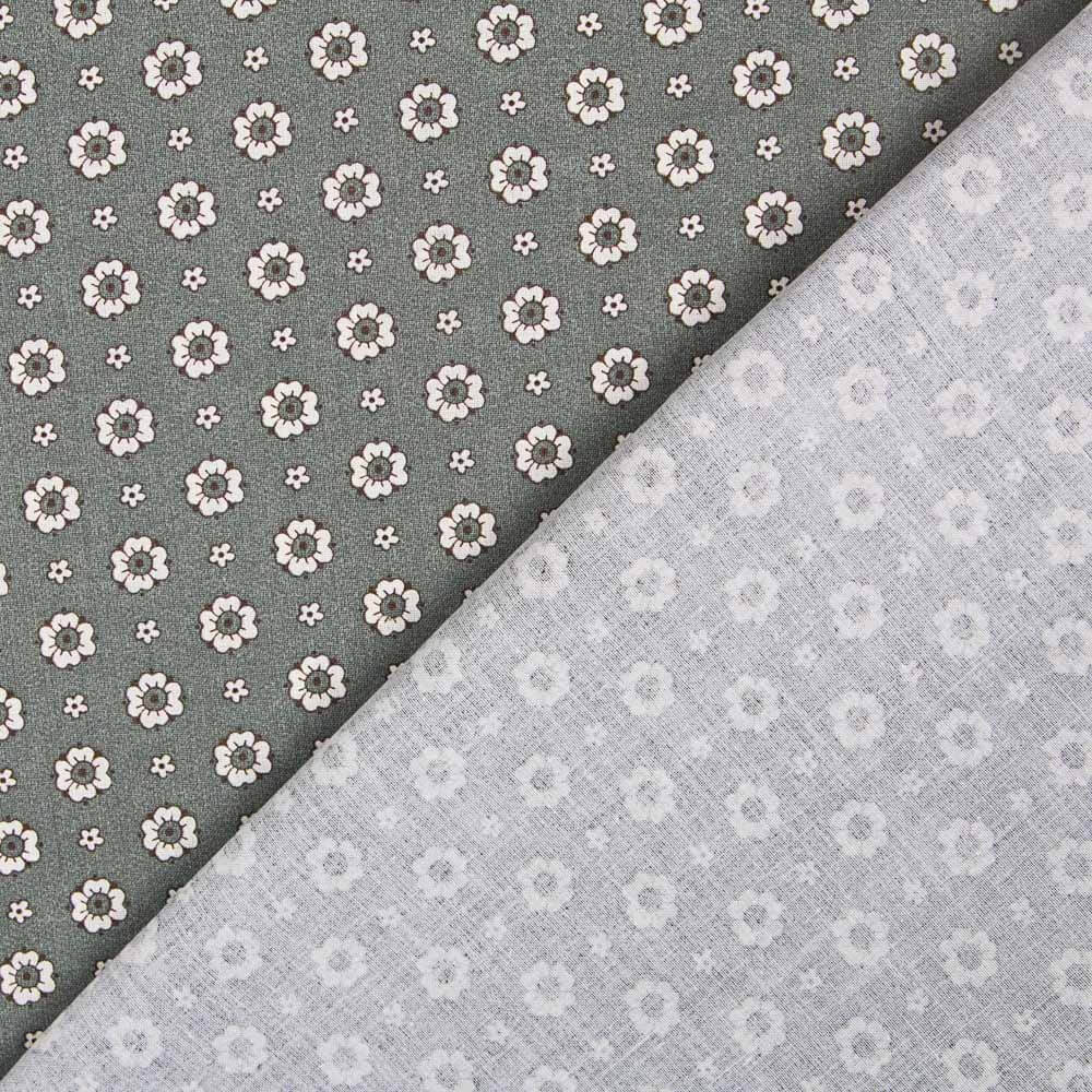 Poplin Vintage Flower Grey - Ribes y Casals