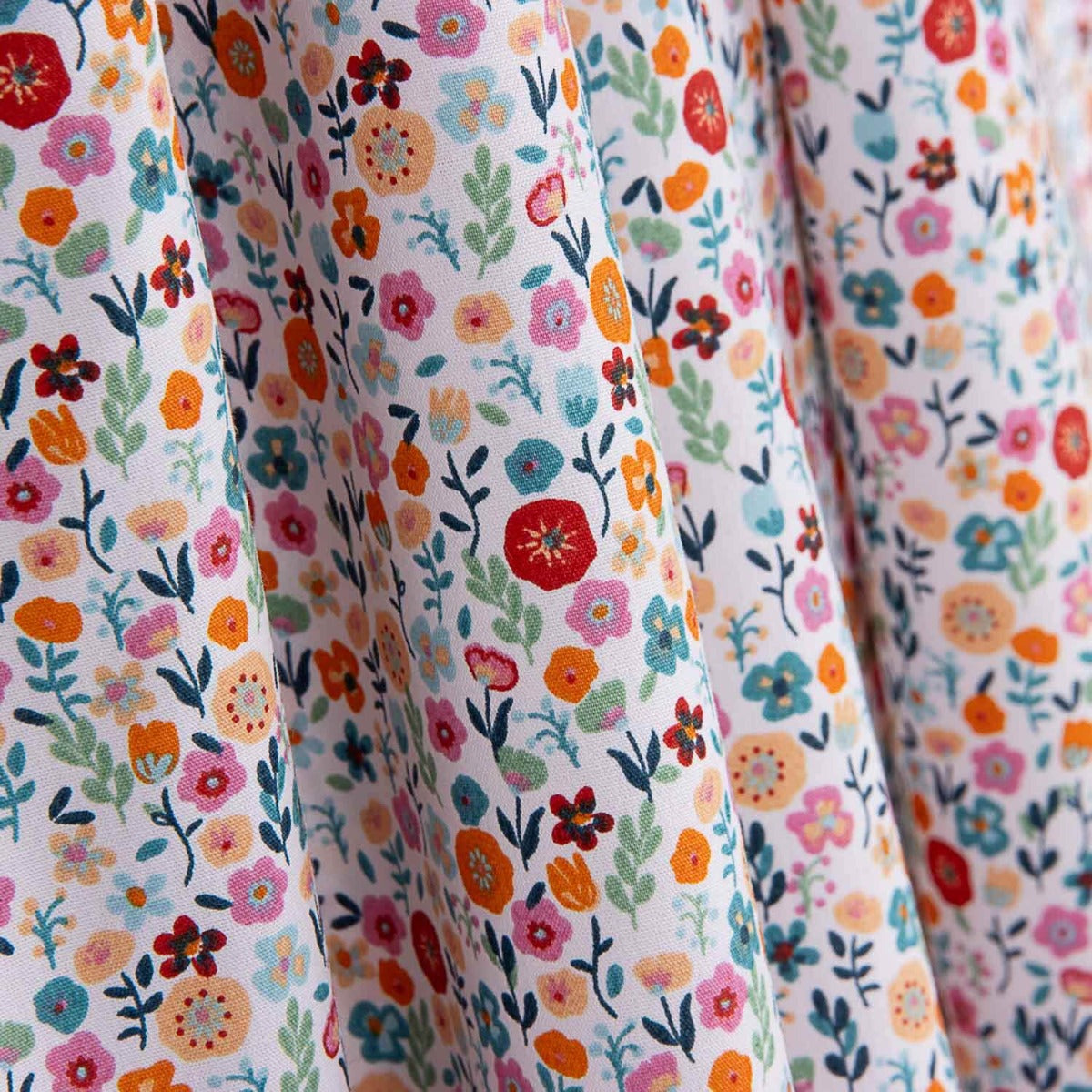 Organic Cotton Poplin Floral Bloom Orange - Ribes y Casals