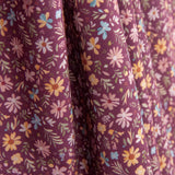Burgundy Floral Garden Cotton Poplin - Ribes y Casals